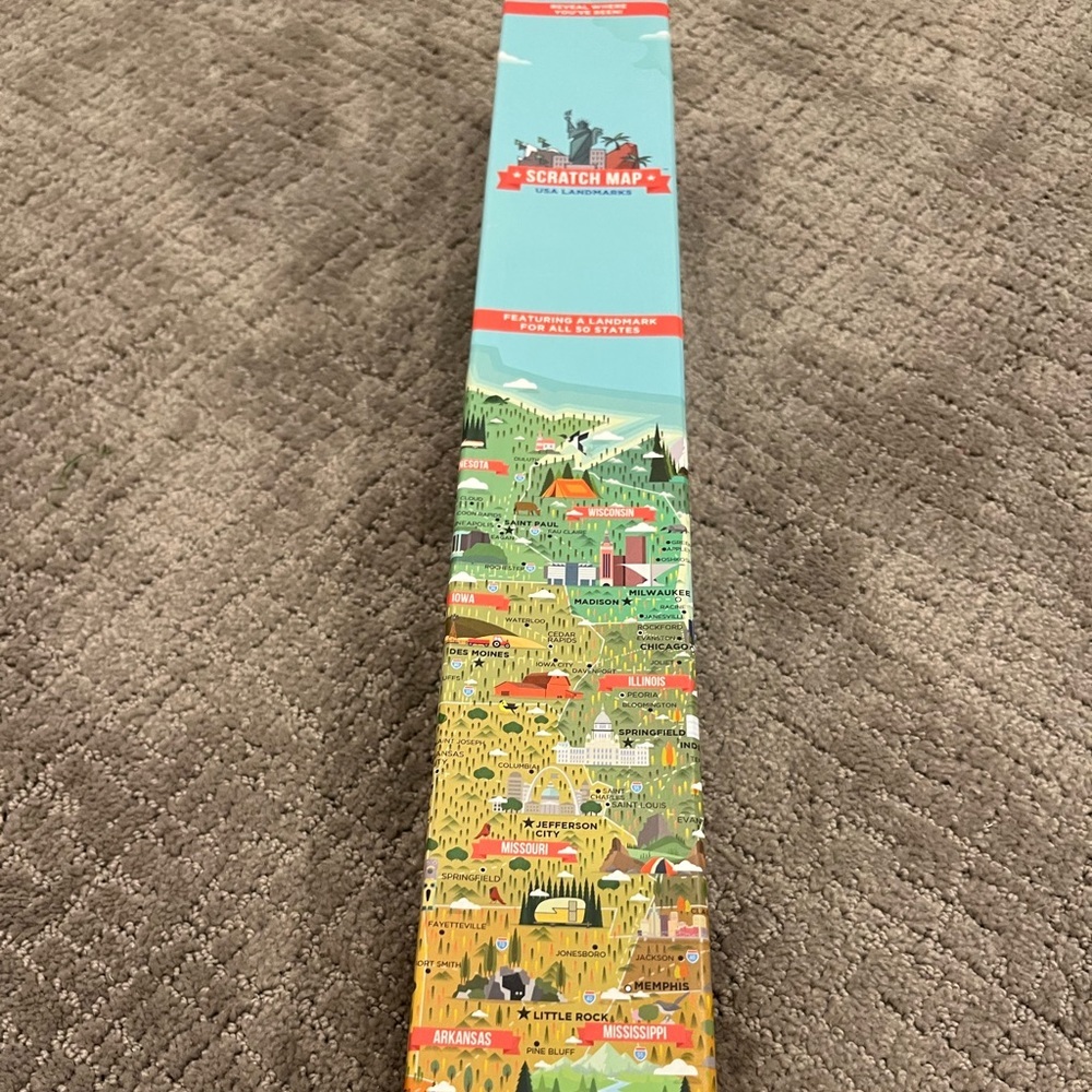 Scratchable Map. USA Landmarks
